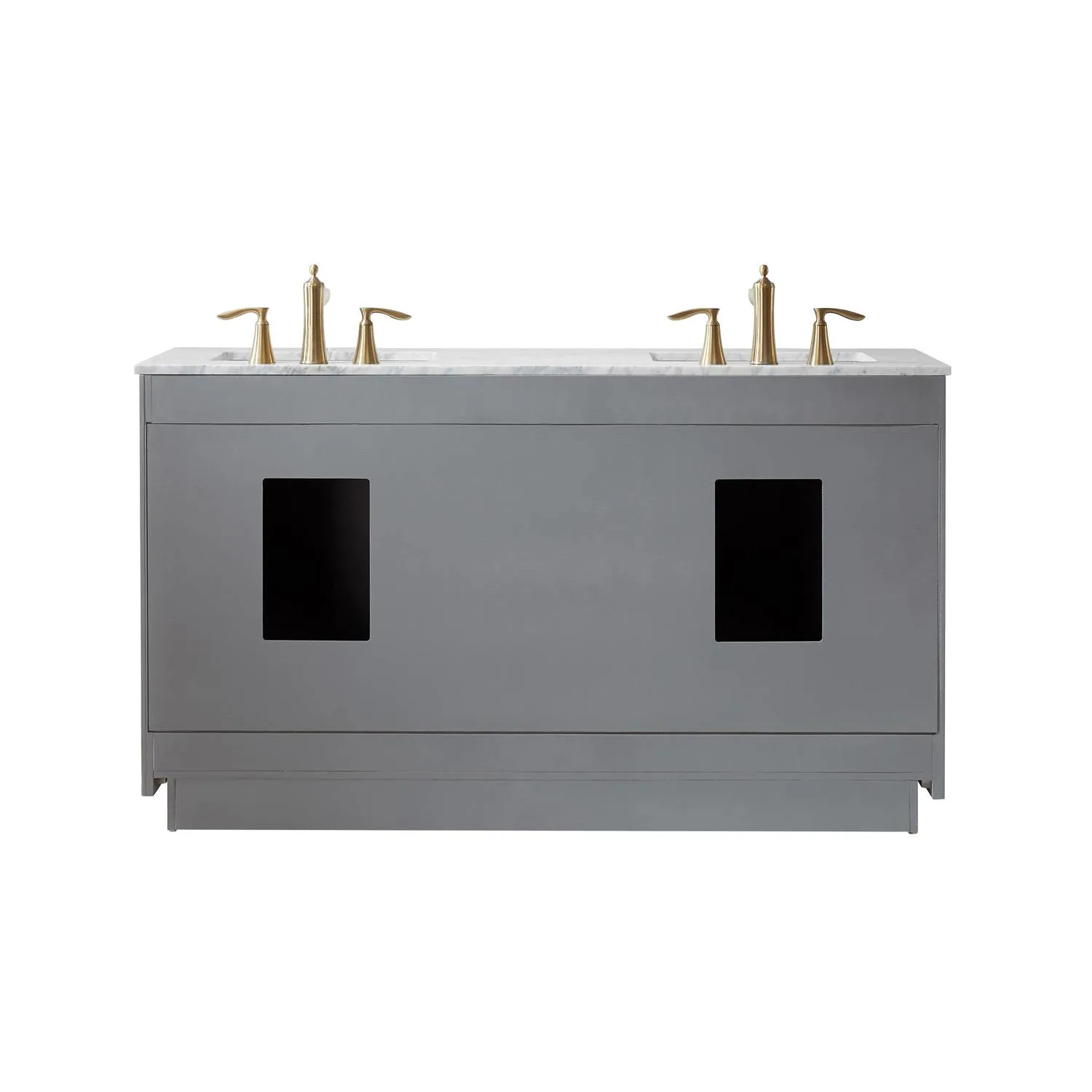 Altair Ivy 60 Inch Solid Plywood White Carrara Double Vanity - image 2