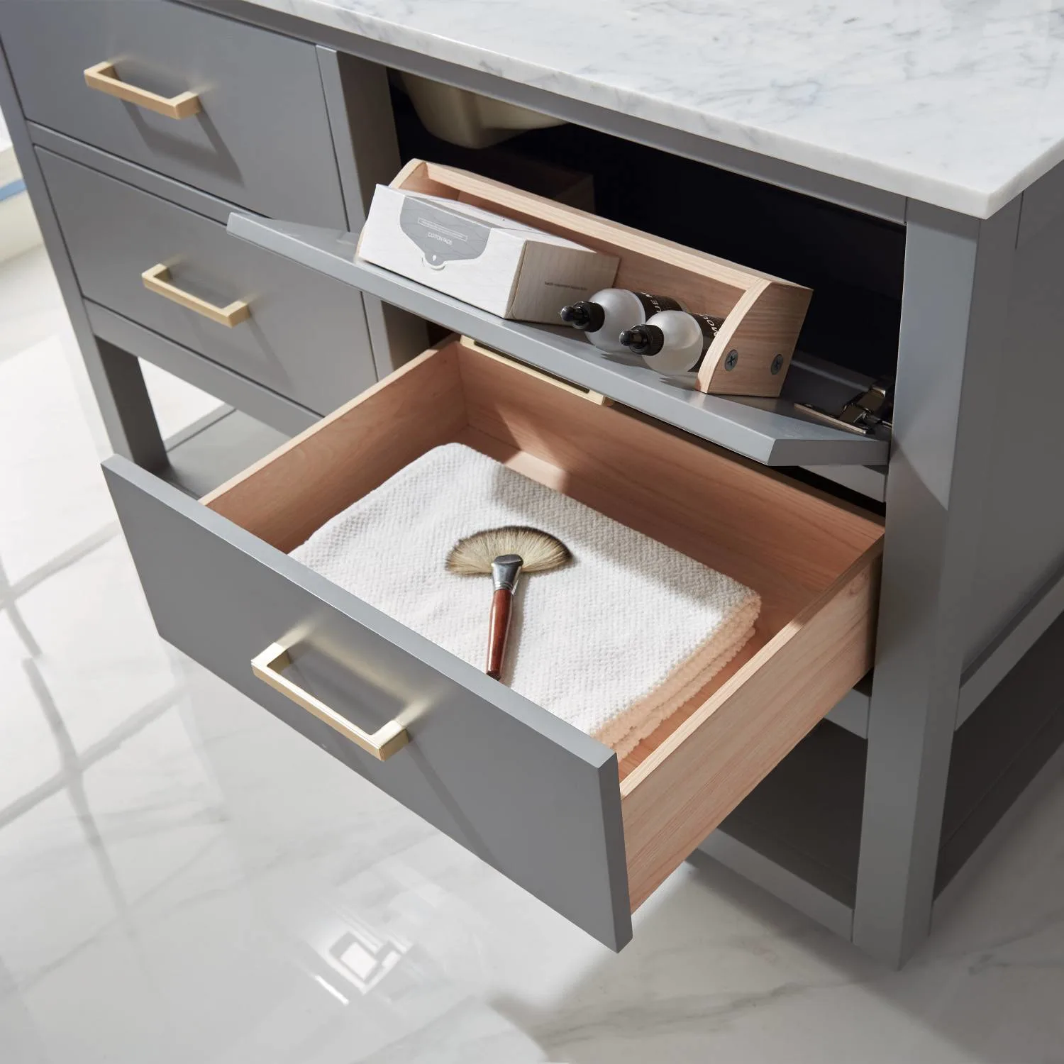 Altair Remi 48 Inch Solid Plywood White Carrara Single Vanity - image 7