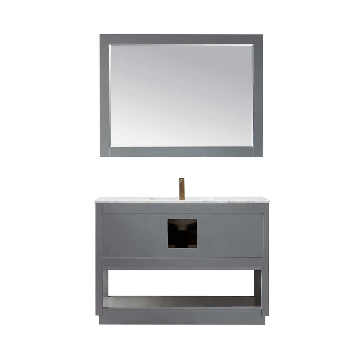 Altair Remi 48 Inch Solid Plywood White Carrara Single Vanity - image 10