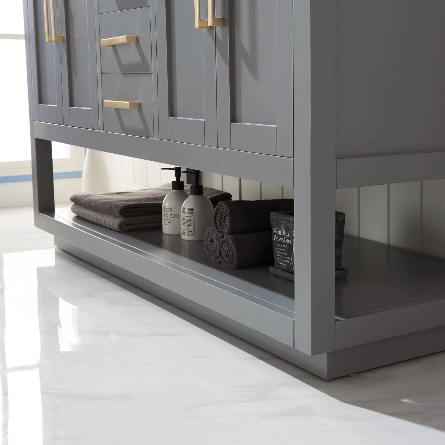 Altair Remi 60 Inch Solid Plywood White Carrara Double Vanity - image 10