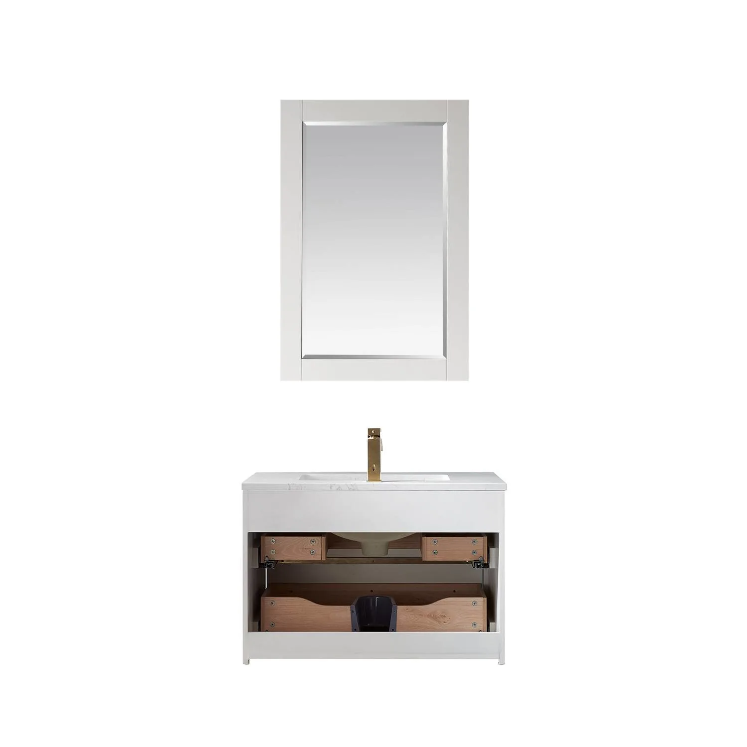 Altair Morgan 30 Inch White Plywood White Carrara Stone Single Vanity - image 2