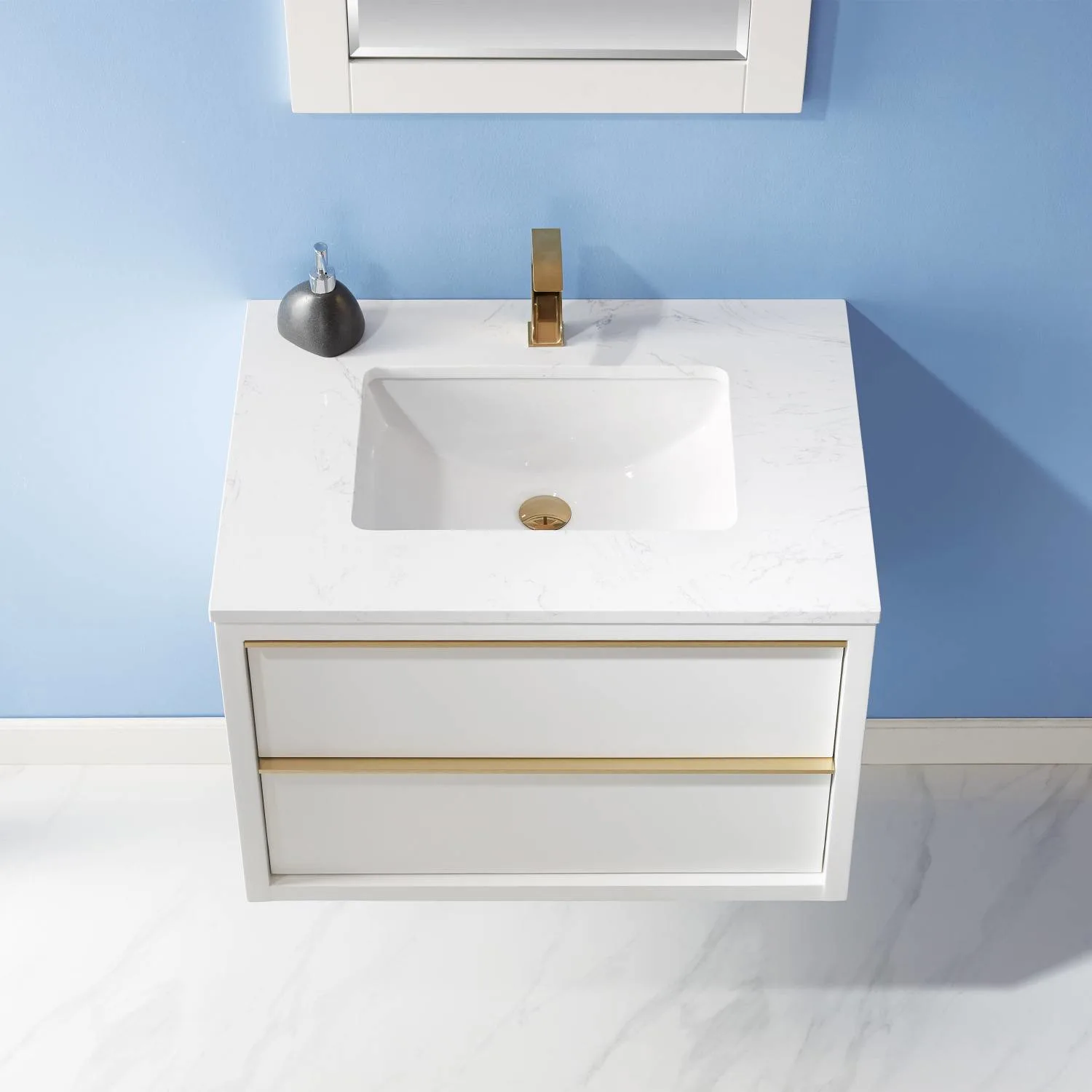 Altair Morgan 30 Inch White Plywood White Carrara Stone Single Vanity - image 6