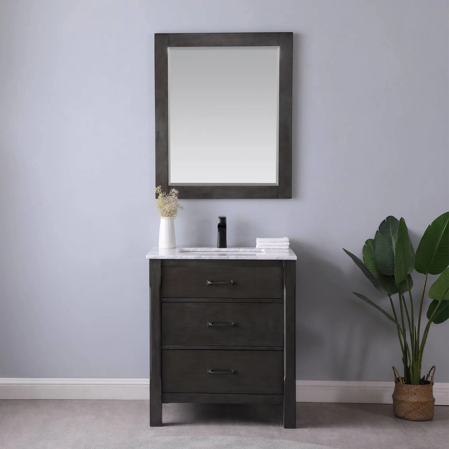 Altair Maribella 30 Inch Solid Plywood White Carrara Single Vanity - image 3