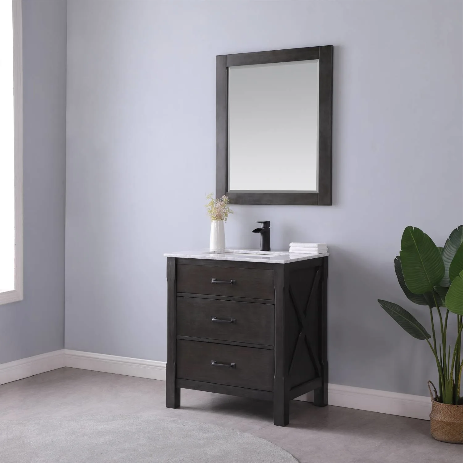 Altair Maribella 30 Inch Solid Plywood White Carrara Single Vanity - image 4