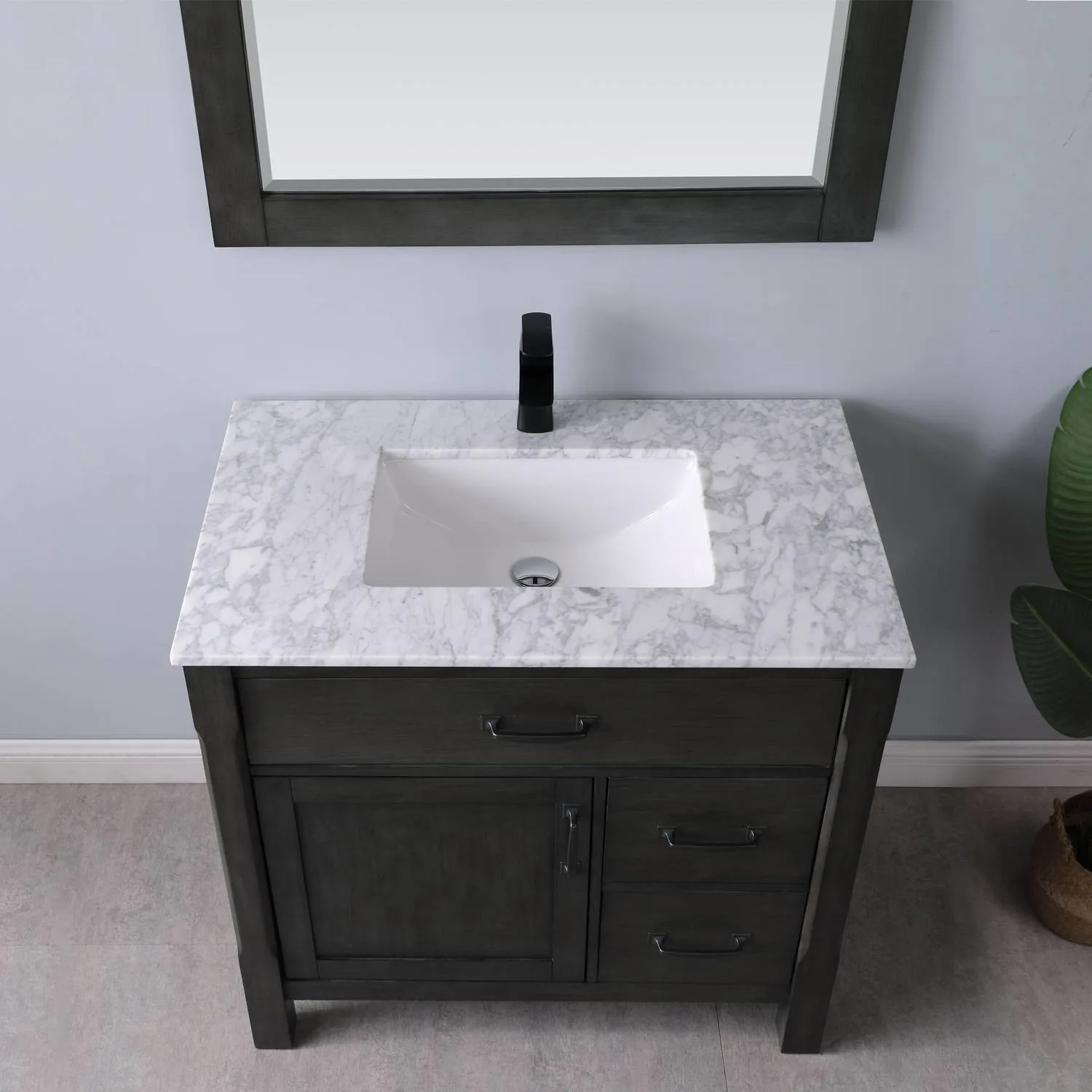 Altair Maribella 36 Inch Solid Plywood White Carrara Single Vanity - image 7