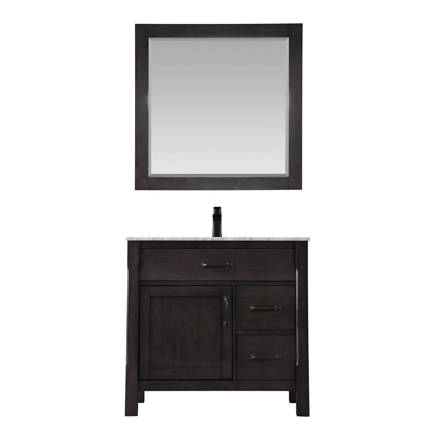 Altair Maribella 36 Inch Solid Plywood White Carrara Single Vanity