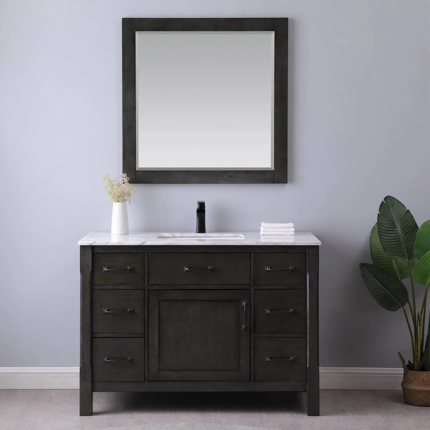 Altair Maribella 48 Inch Solid Plywood White Carrara Single Vanity - image 3