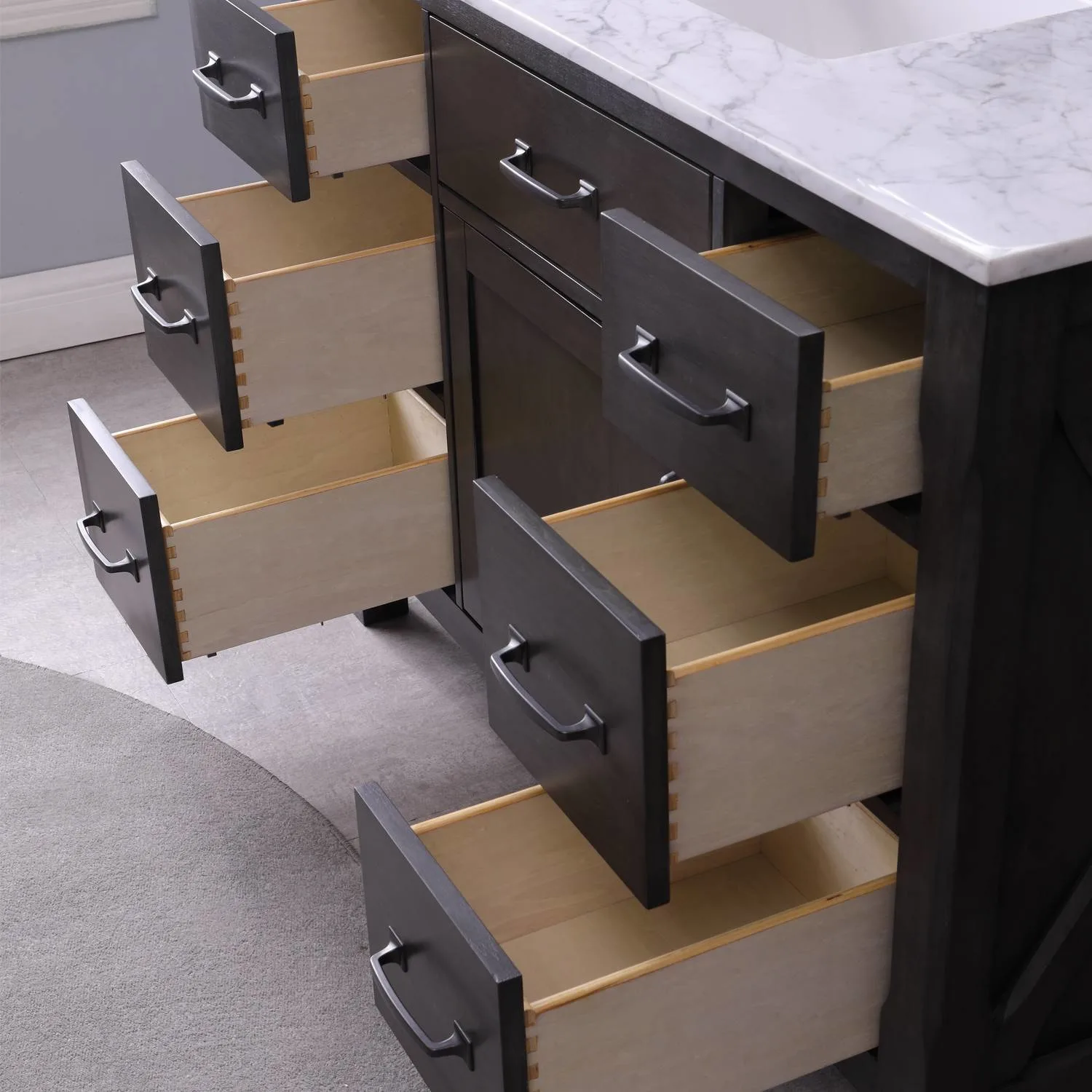 Altair Maribella 48 Inch Solid Plywood White Carrara Single Vanity - image 9