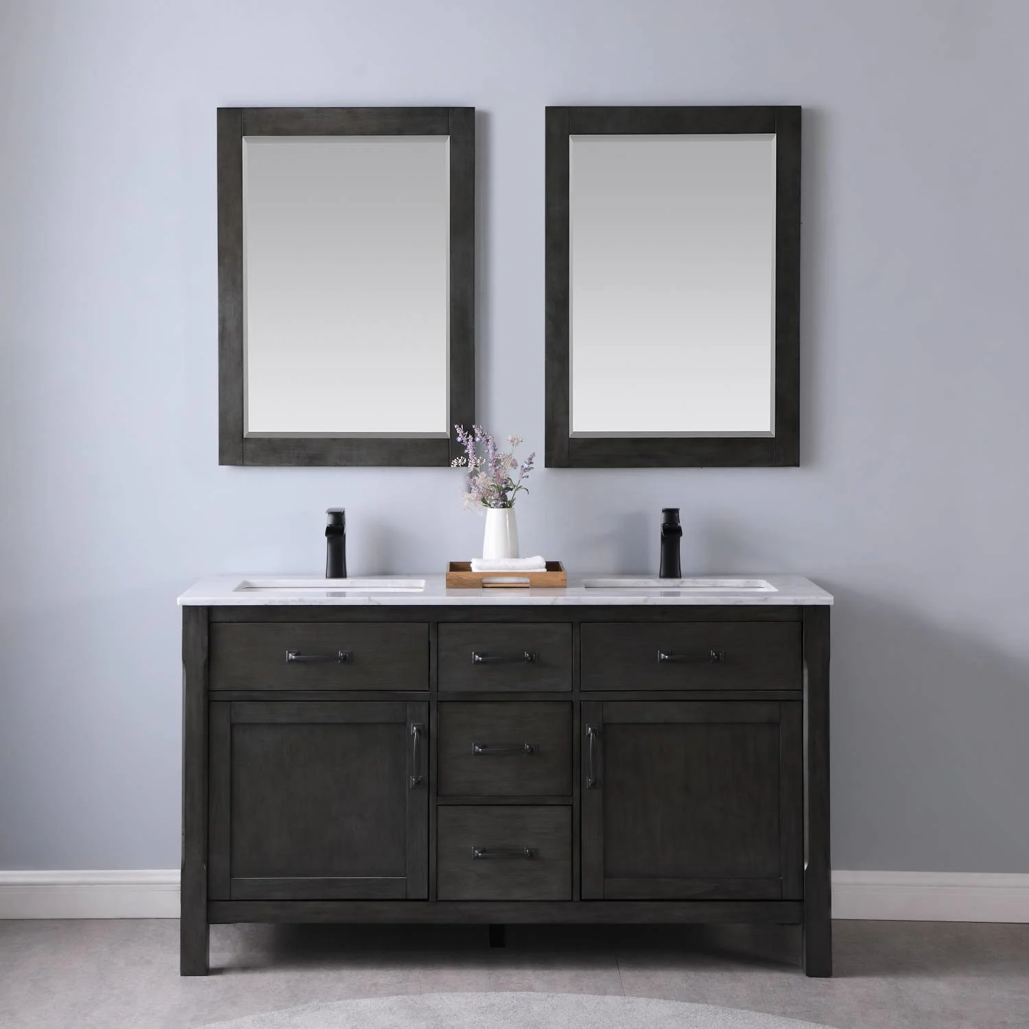 Altair Maribella 60 Inch Solid Plywood White Carrara Double Vanity - image 3