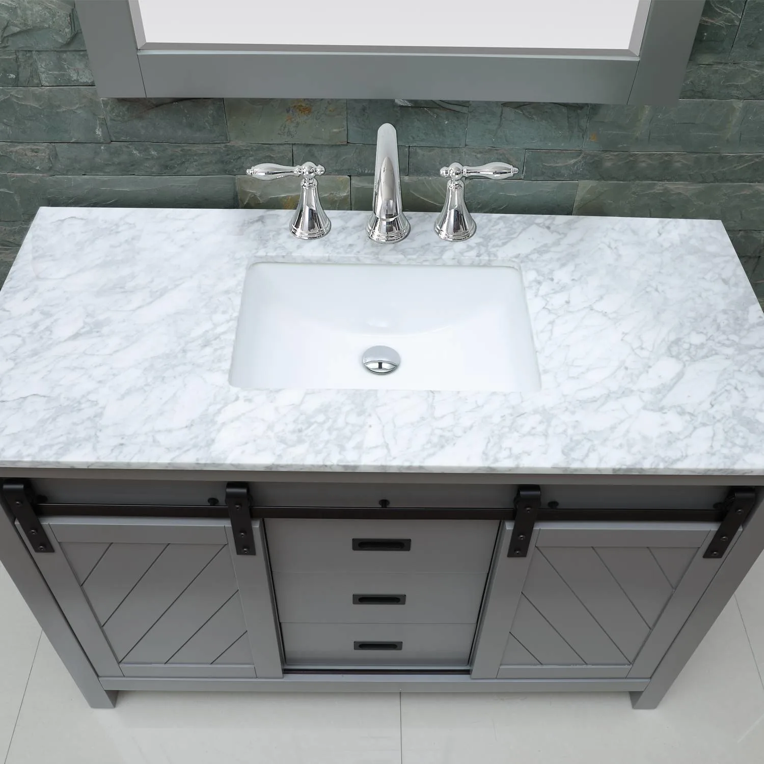 Altair Kinsley 48 Inch Solid Plywood White Carrara Single Vanity - image 7