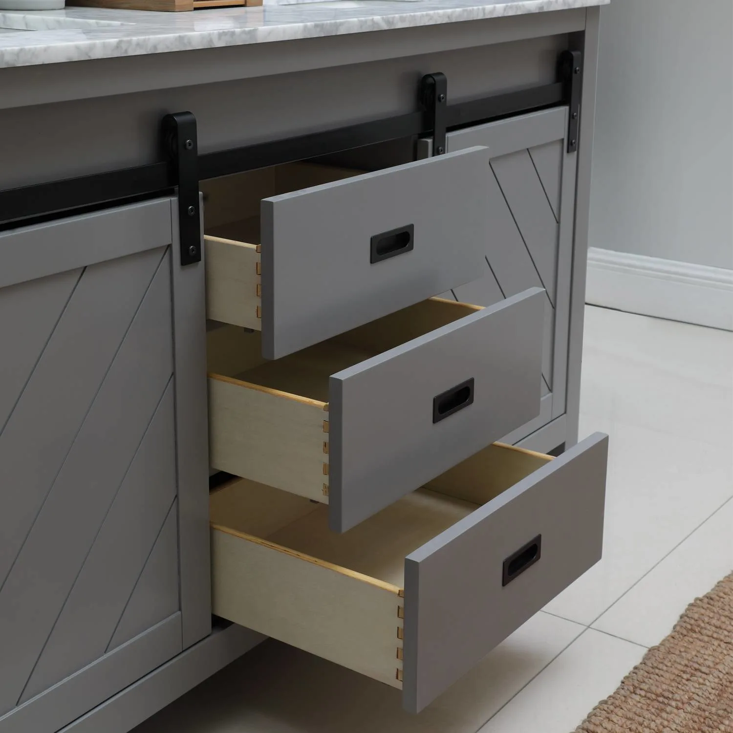 Altair Kinsley 60 Inch Solid Plywood White Carrara Double Vanity - image 8