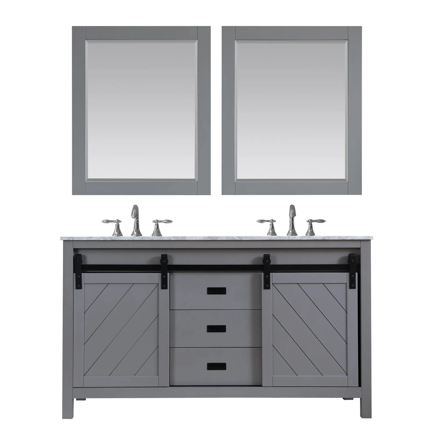 Altair Kinsley 60 Inch Solid Plywood White Carrara Double Vanity