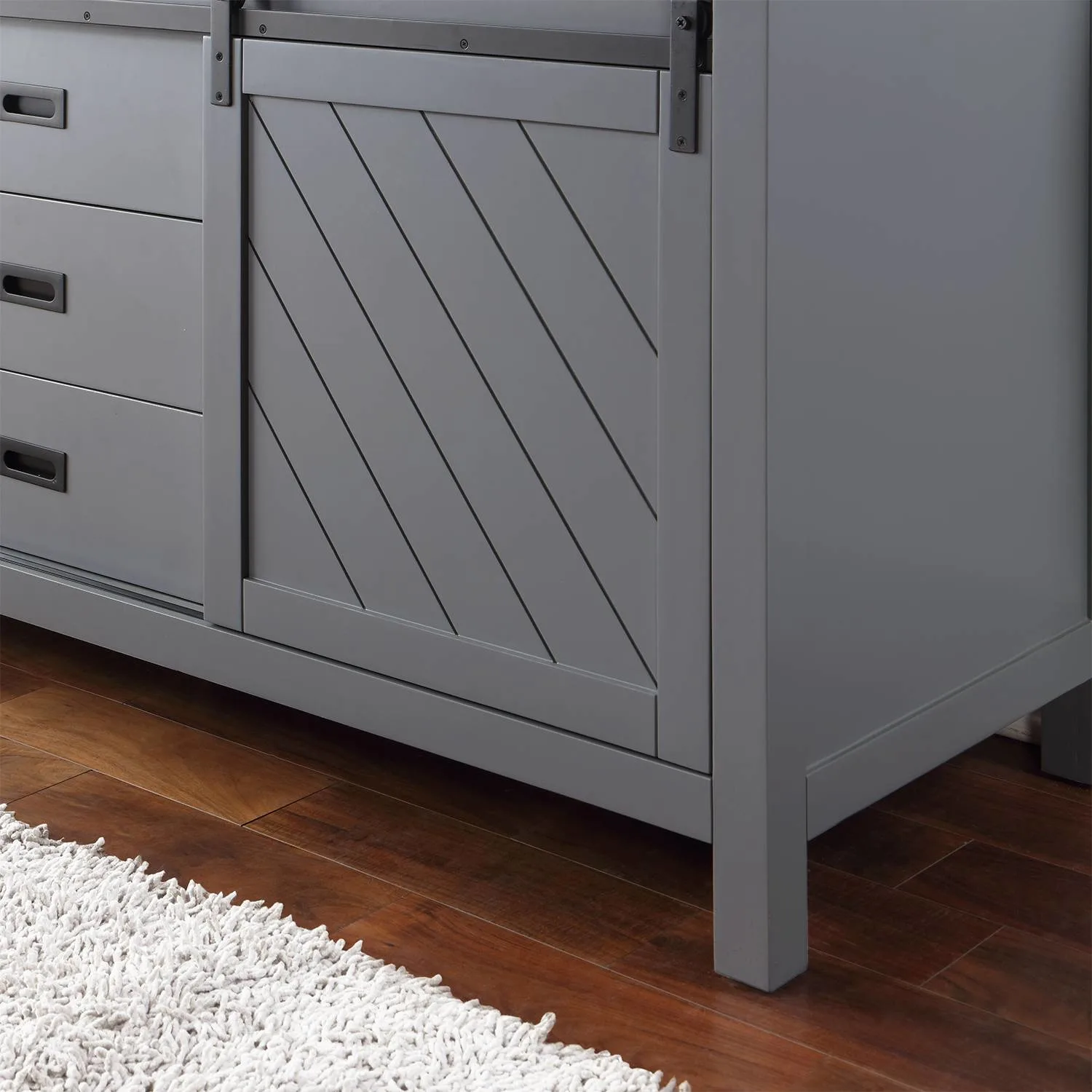 Altair Kinsley 72 Inch Gray Plywood White Carrara Stone Double Vanity - image 10