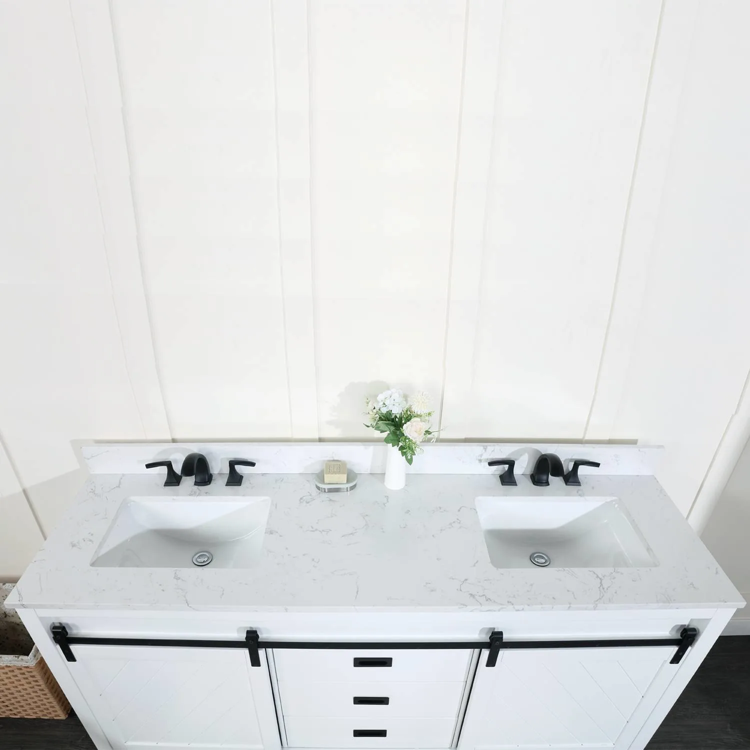 Altair Kinsley 72 Inch White Plywood White Carrara Double Vanity - image 6