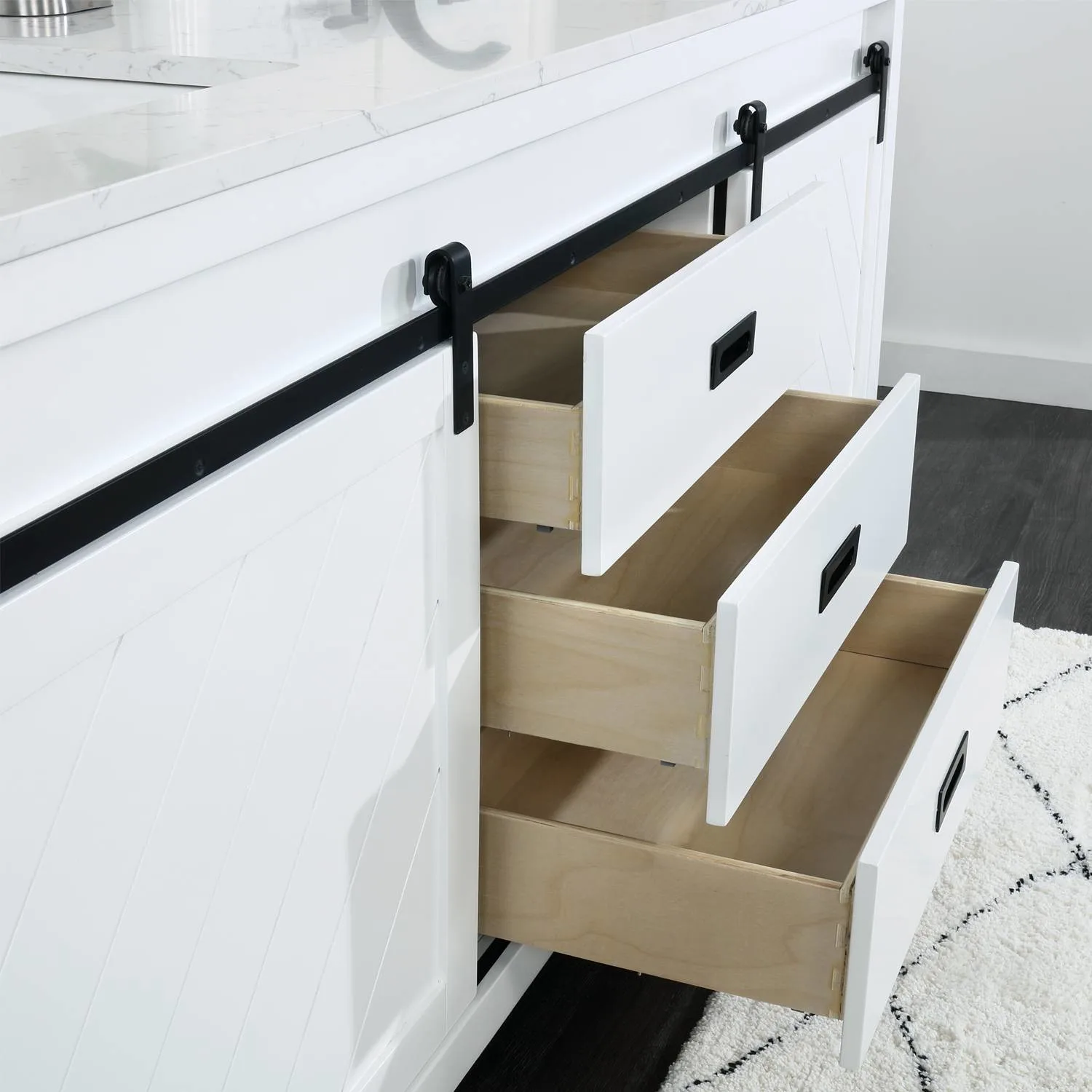 Altair Kinsley 72 Inch White Plywood White Carrara Double Vanity - image 8