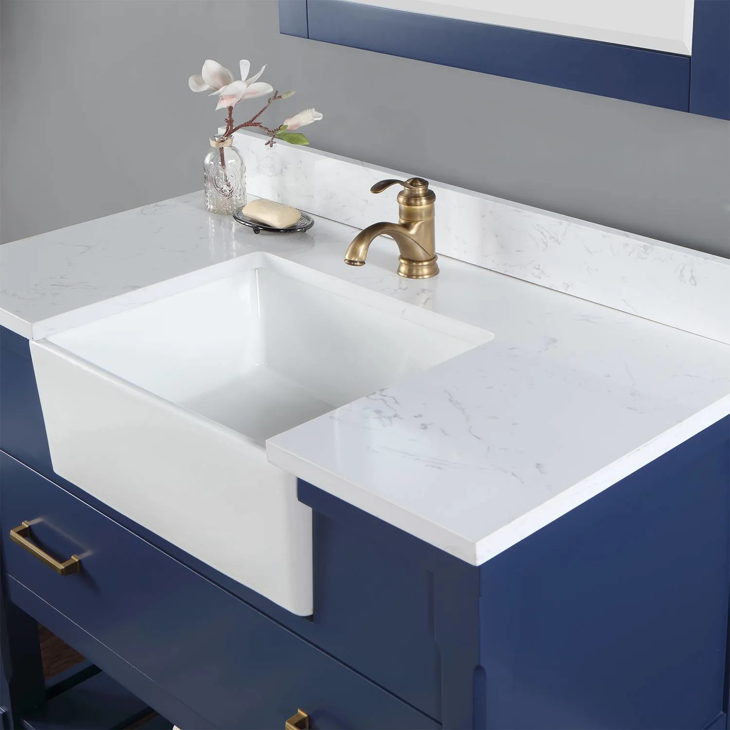 Altair Georgia 42 Inch Jewelry Blue Plywood Carrara Stone Single Vanity - image 7