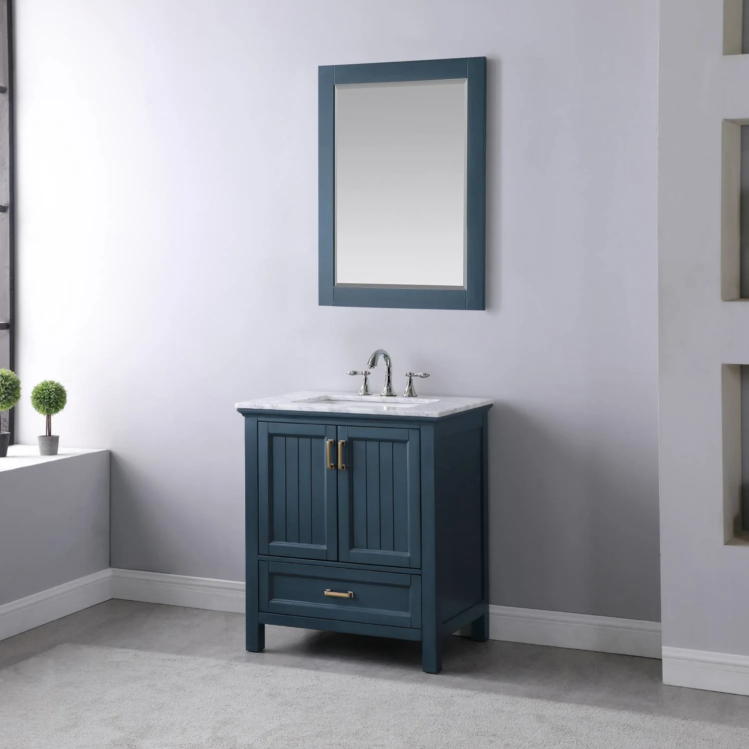 Altair Isla 30 Inch Solid Plywood White Carrara Single Vanity - image 4