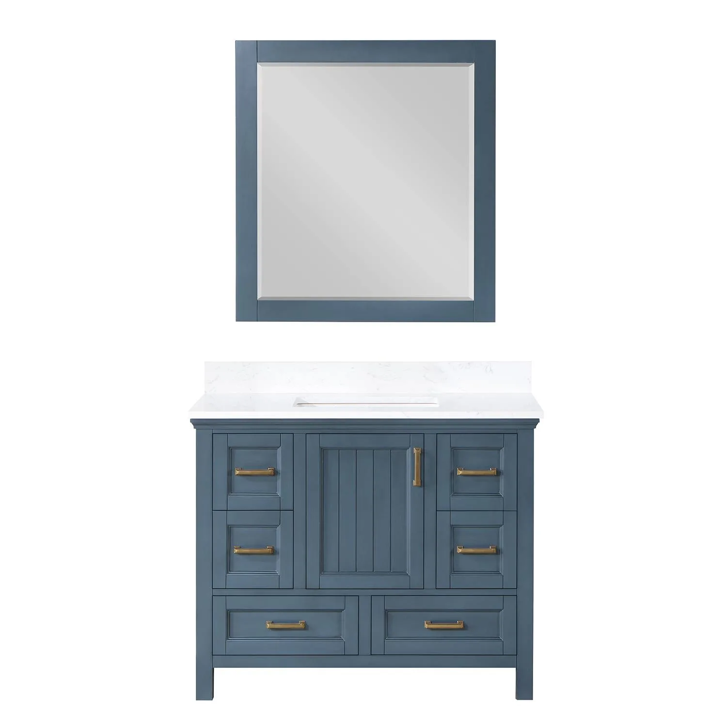 Altair Isla 42 Inch Classic Blue Plywood Carrara Stone Single Vanity - image 1