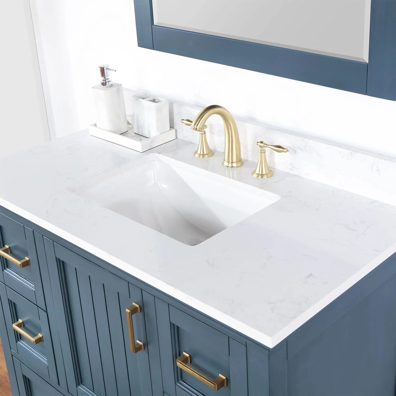 Altair Isla 42 Inch Classic Blue Plywood Carrara Stone Single Vanity - image 8