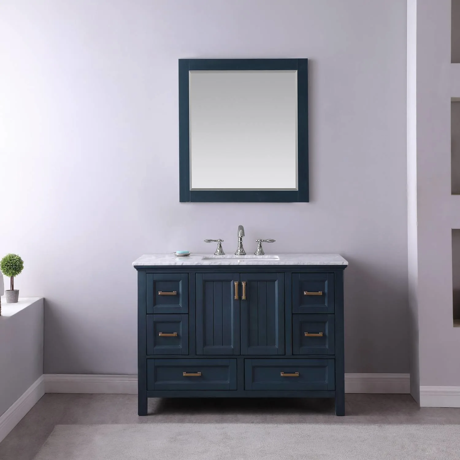 Altair Isla 48 Inch Solid Plywood White Carrara Single Vanity - image 3