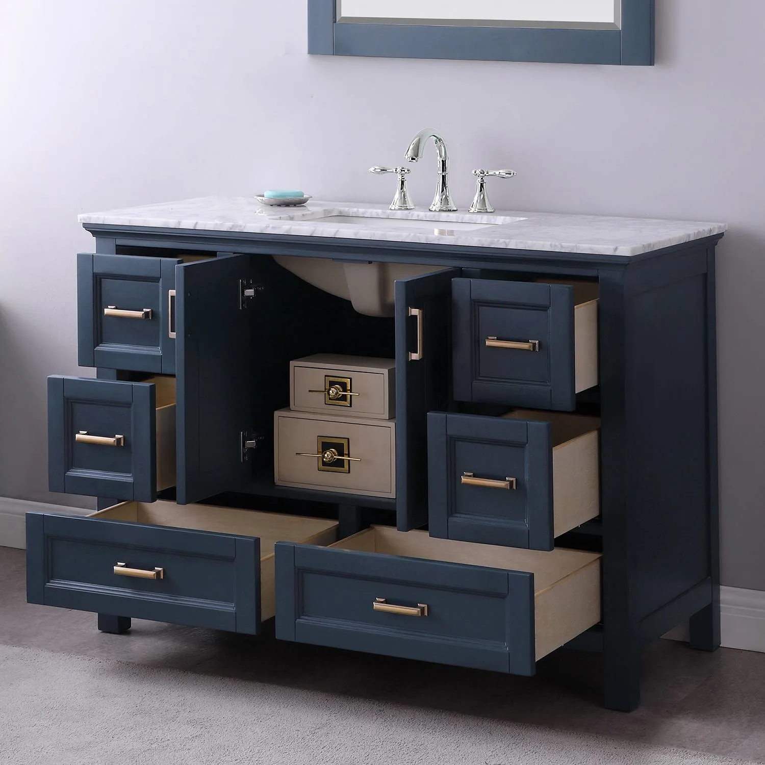 Altair Isla 48 Inch Solid Plywood White Carrara Single Vanity - image 10