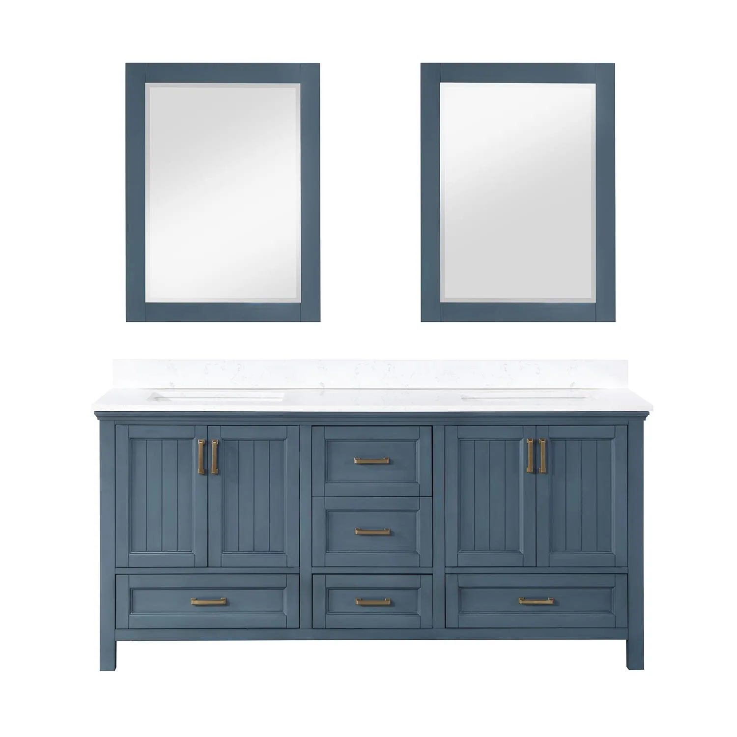 Altair Isla 72 Inch Classic Blue Plywood Carrara Stone Double Vanity