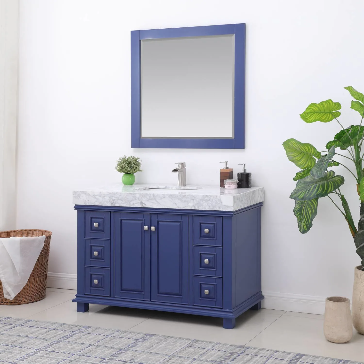Altair Jardin 48 Inch Solid Plywood White Carrara Single Vanity - image 4