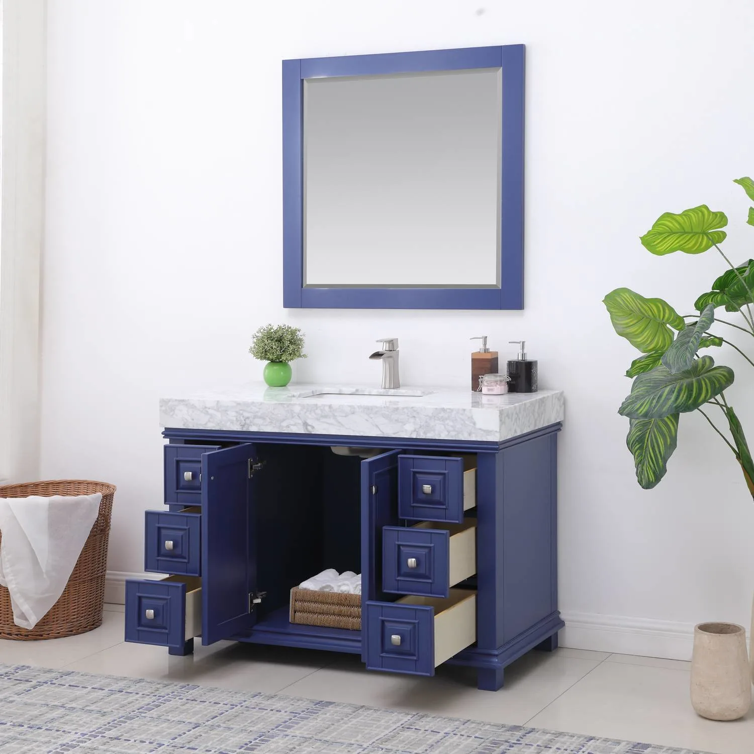 Altair Jardin 48 Inch Solid Plywood White Carrara Single Vanity - image 5