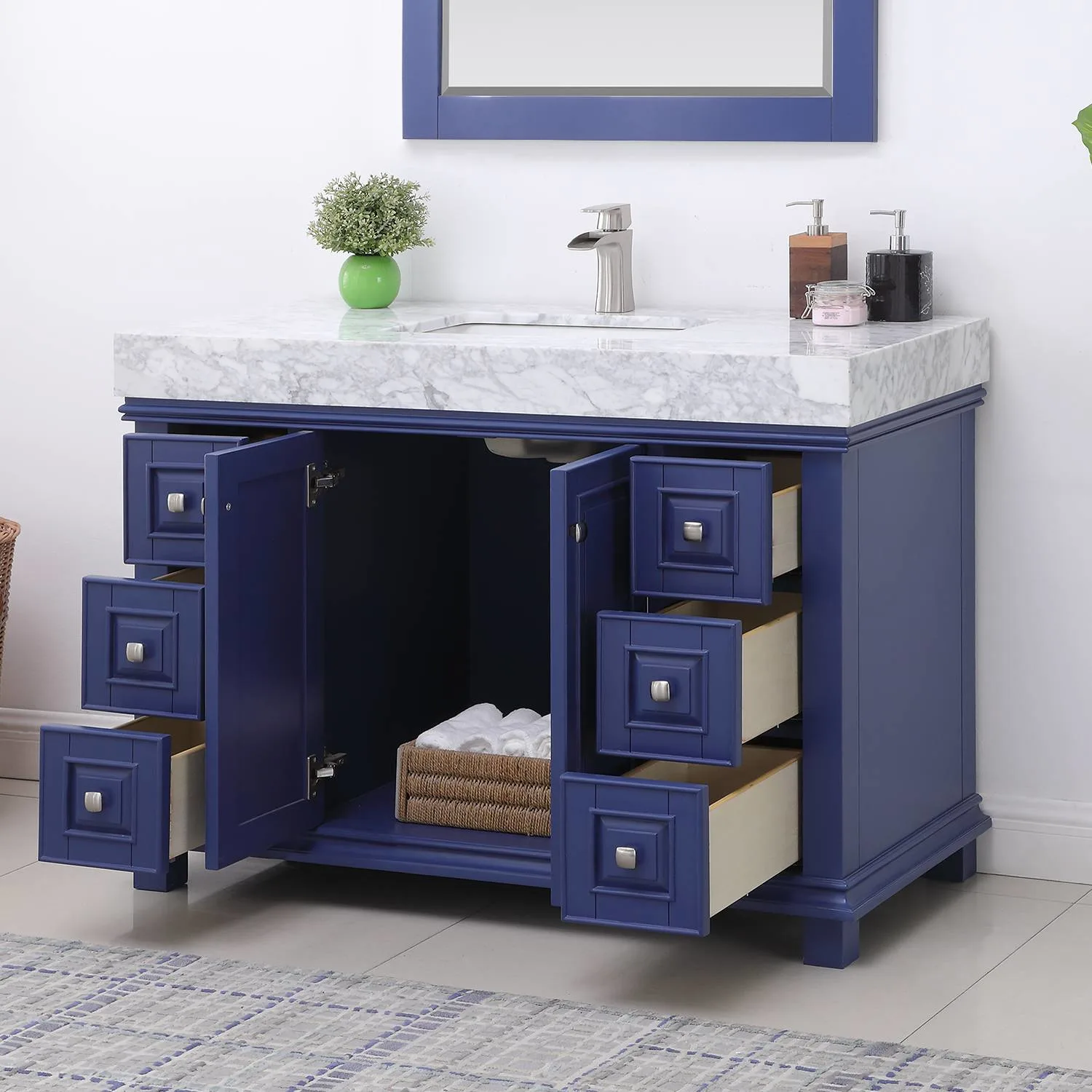 Altair Jardin 48 Inch Solid Plywood White Carrara Single Vanity - image 10