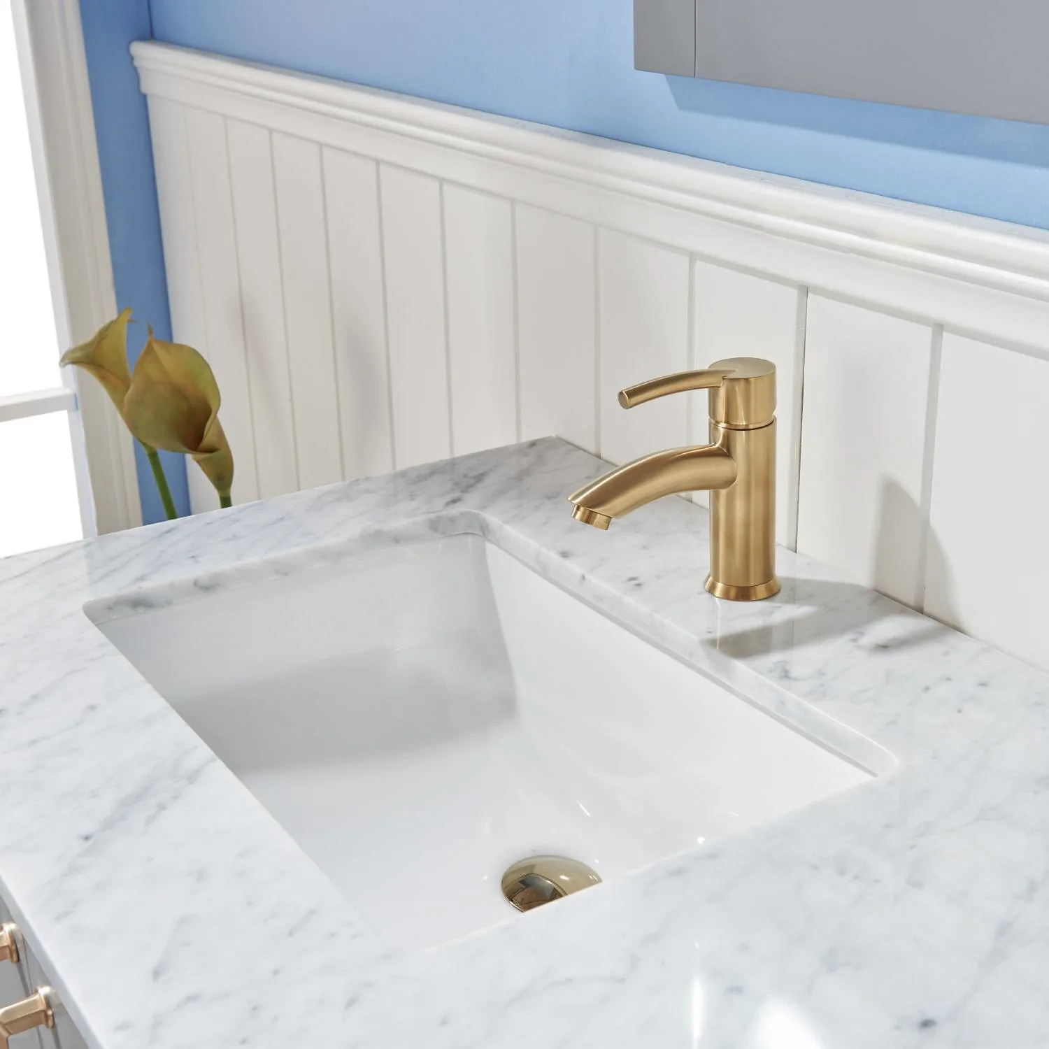 Altair Sutton 36 Inch Solid Plywood White Carrara Single Vanity - image 7