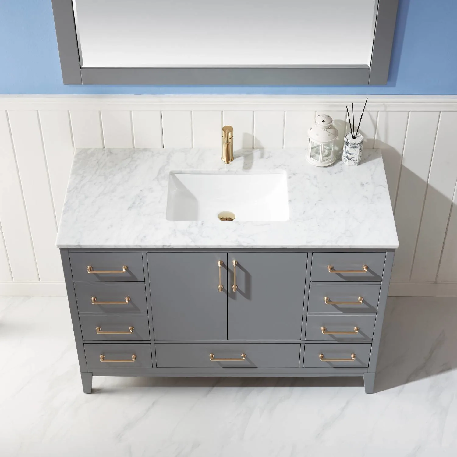 Altair Sutton 48 Inch Solid Plywood White Carrara Single Vanity - image 6