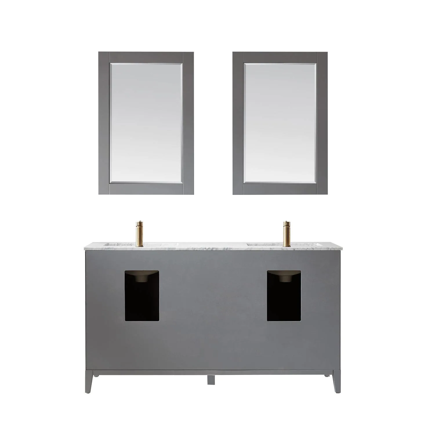 Altair Sutton 60 Inch Solid Plywood White Carrara Double Vanity - image 2