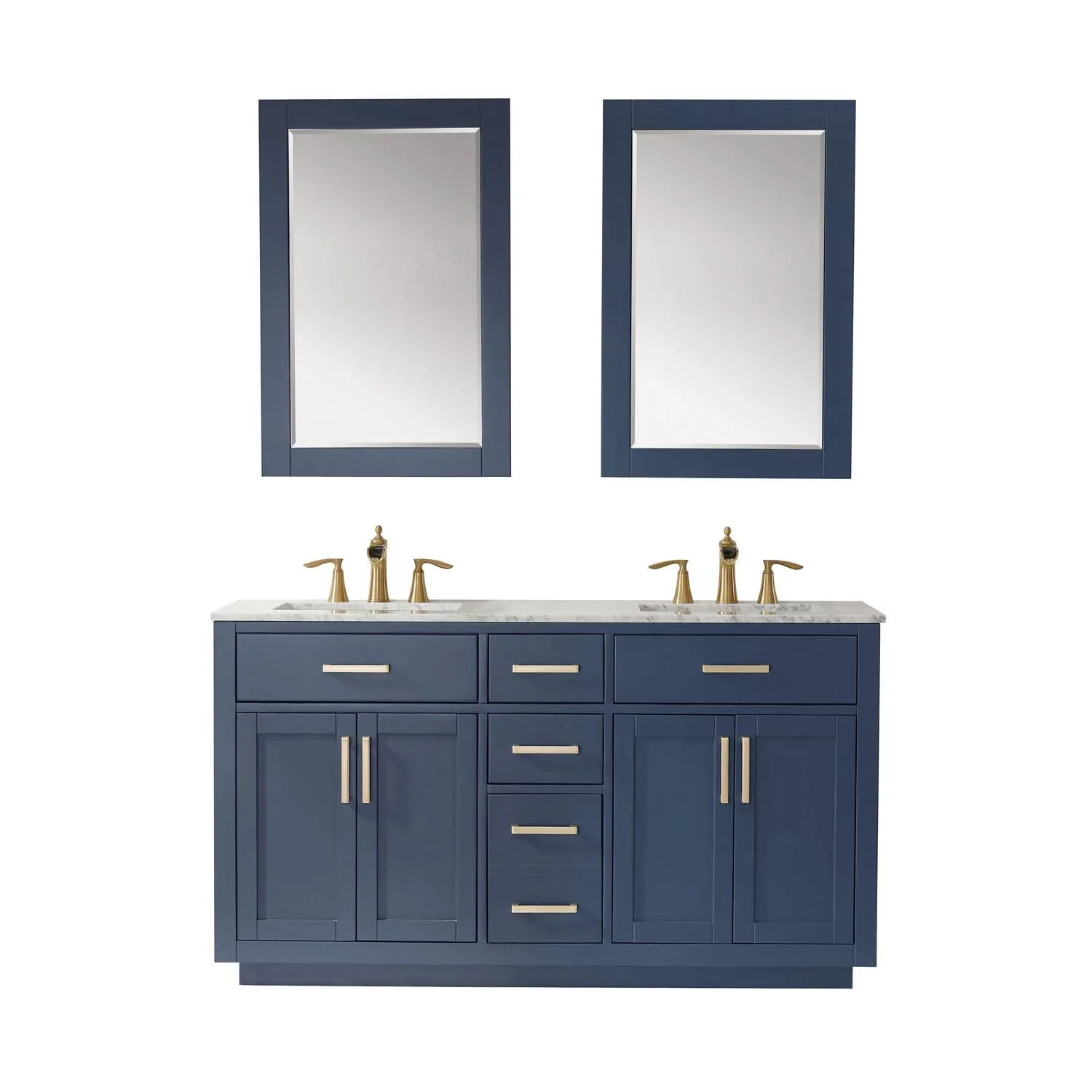 Altair Ivy 60 Inch Solid Plywood No Countertop Double Vanity Cabinet