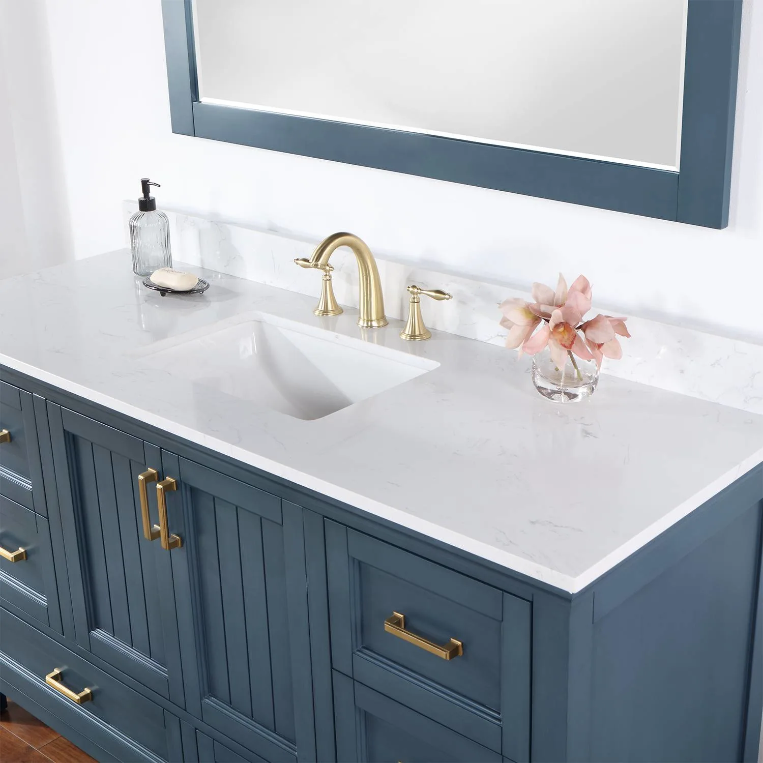Altair Isla 60 Inch Classic Blue Plywood Carrara Stone Single Vanity - image 8