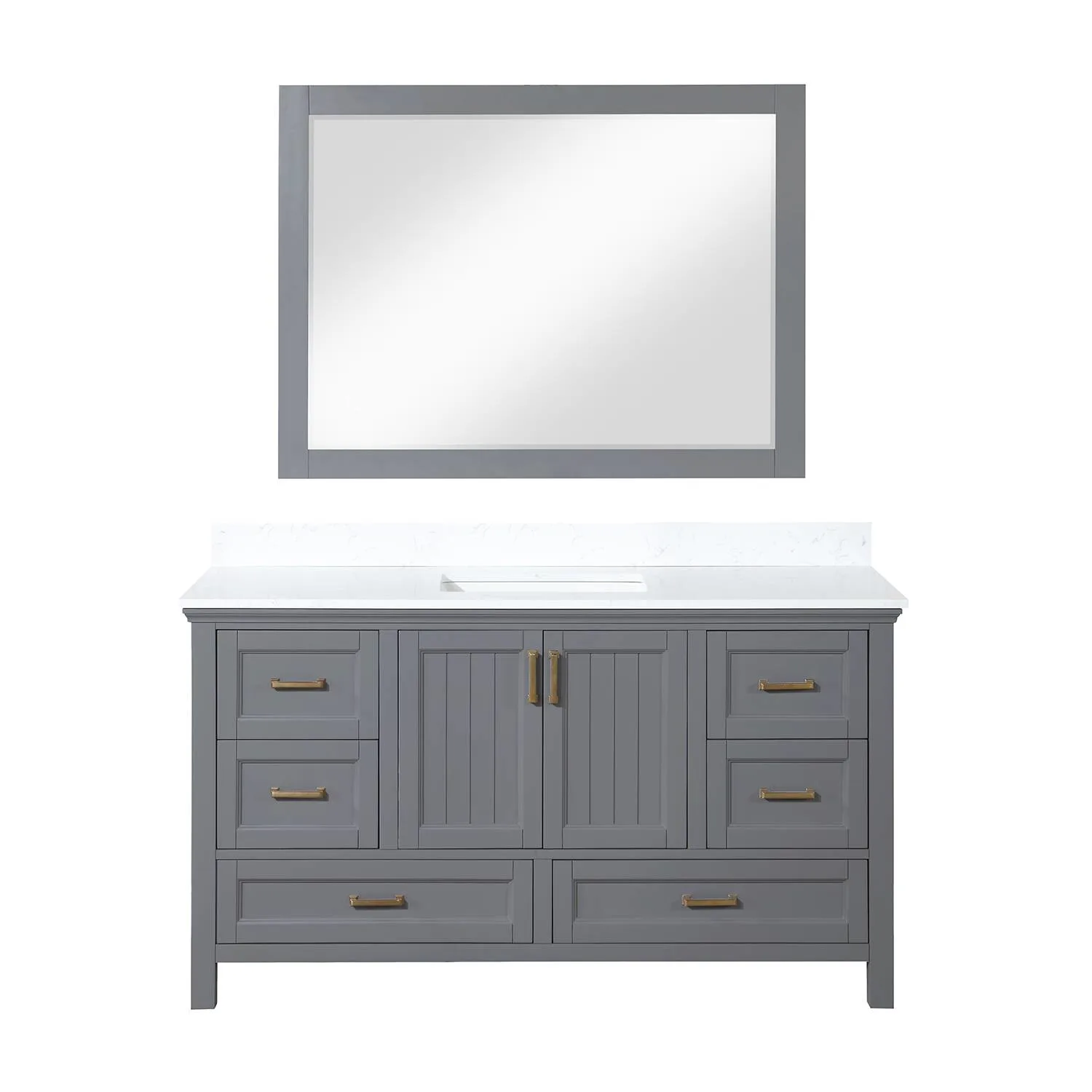 Altair Isla 60 Inch Gray Plywood White Carrara Stone Single Vanity