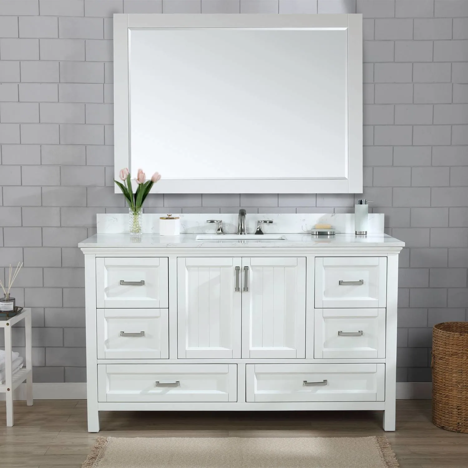 Altair Isla 60 Inch White Plywood White Carrara Single Vanity - image 3