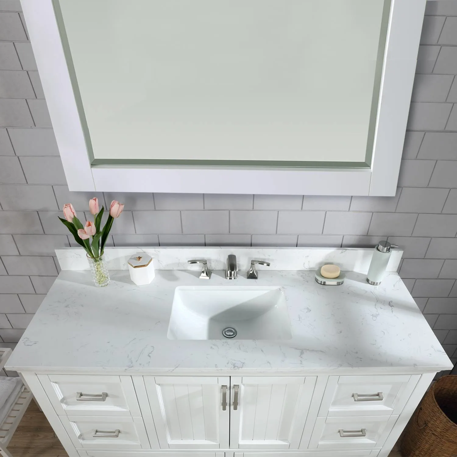 Altair Isla 60 Inch White Plywood White Carrara Single Vanity - image 6