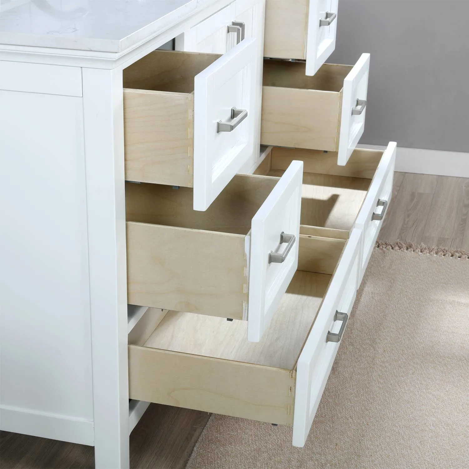 Altair Isla 60 Inch White Plywood White Carrara Single Vanity - image 8