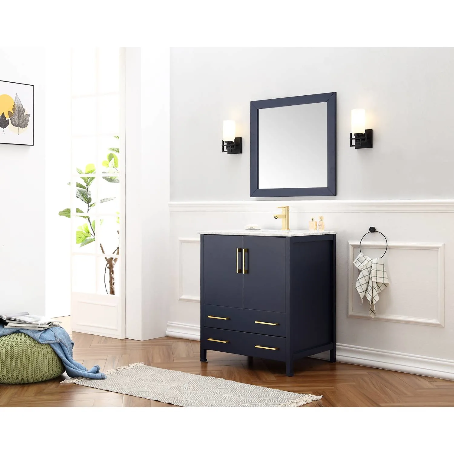 Legion Furniture 30 Inch Marble Top Ceramic Sink Vanity Cabinet - image 5