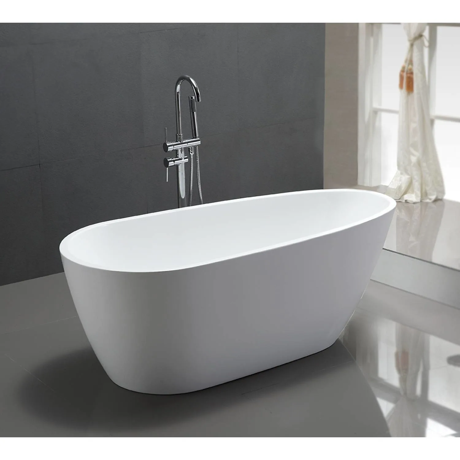 Legion Furniture 68 Inch No Faucet White Soaking Acrylic Bathtub - image 6