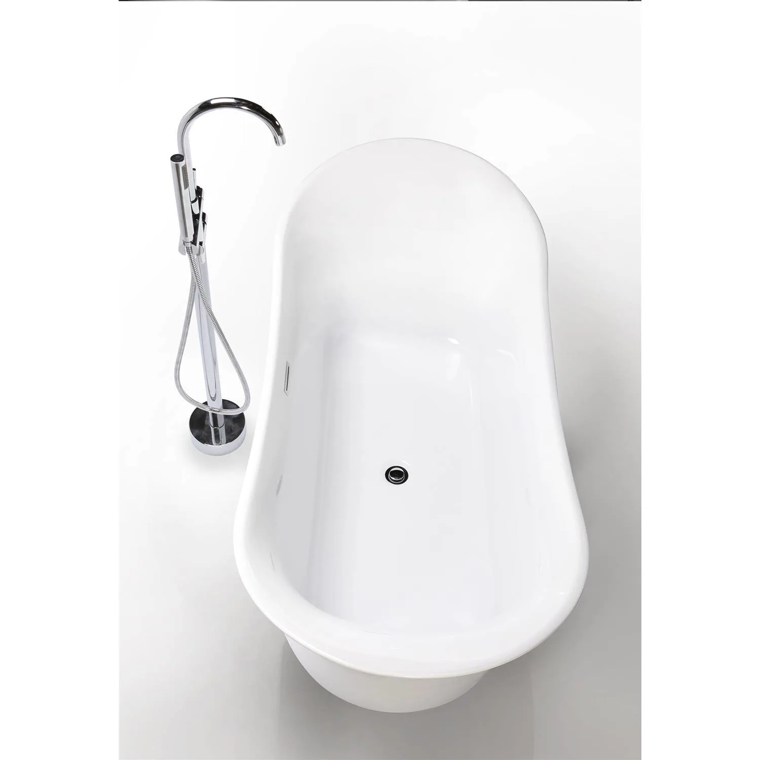 Legion Furniture 67 Inch No Faucet White Double Slipper Acrylic Bathtub - image 11