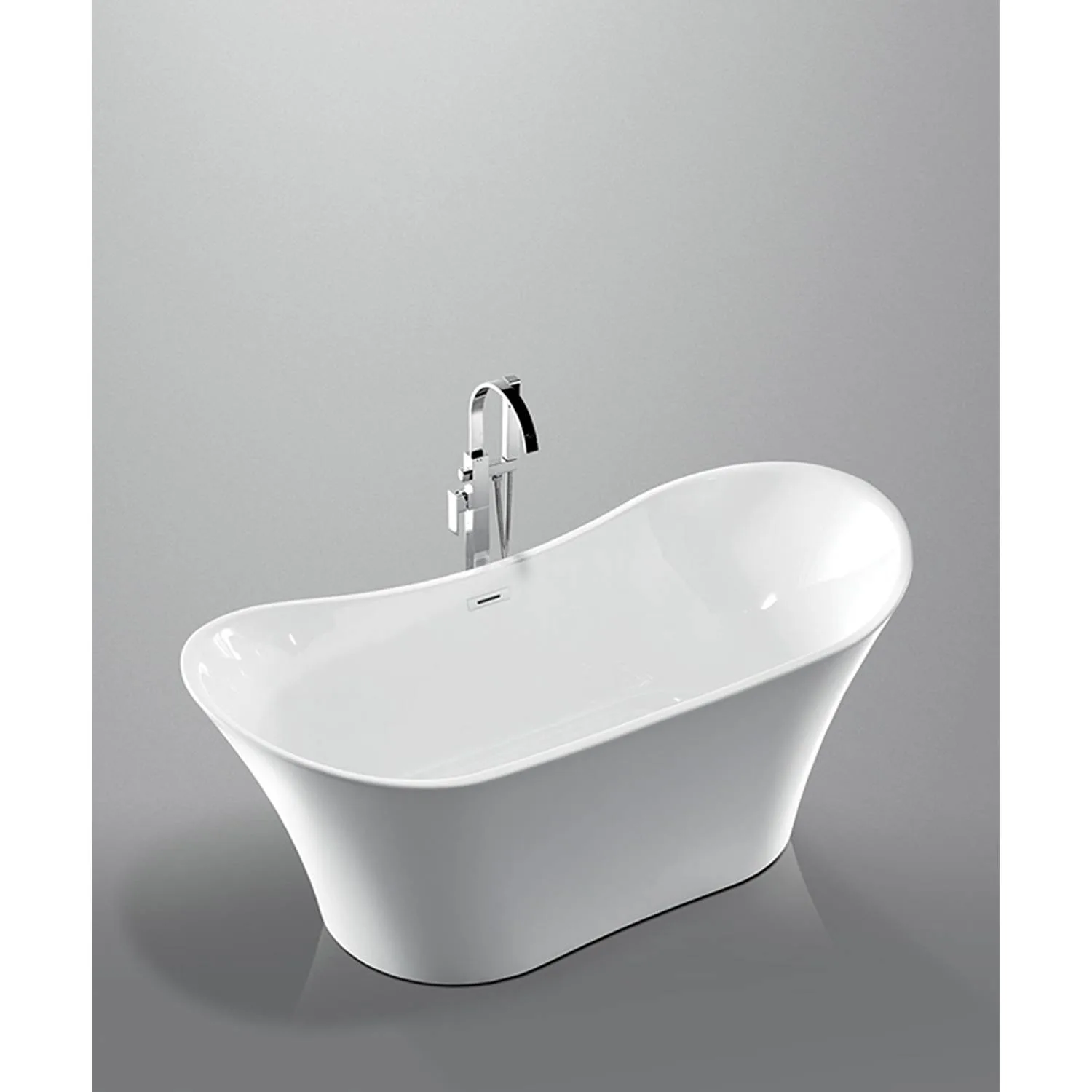 Legion Furniture 67 Inch No Faucet White Double Slipper Acrylic Bathtub - image 4