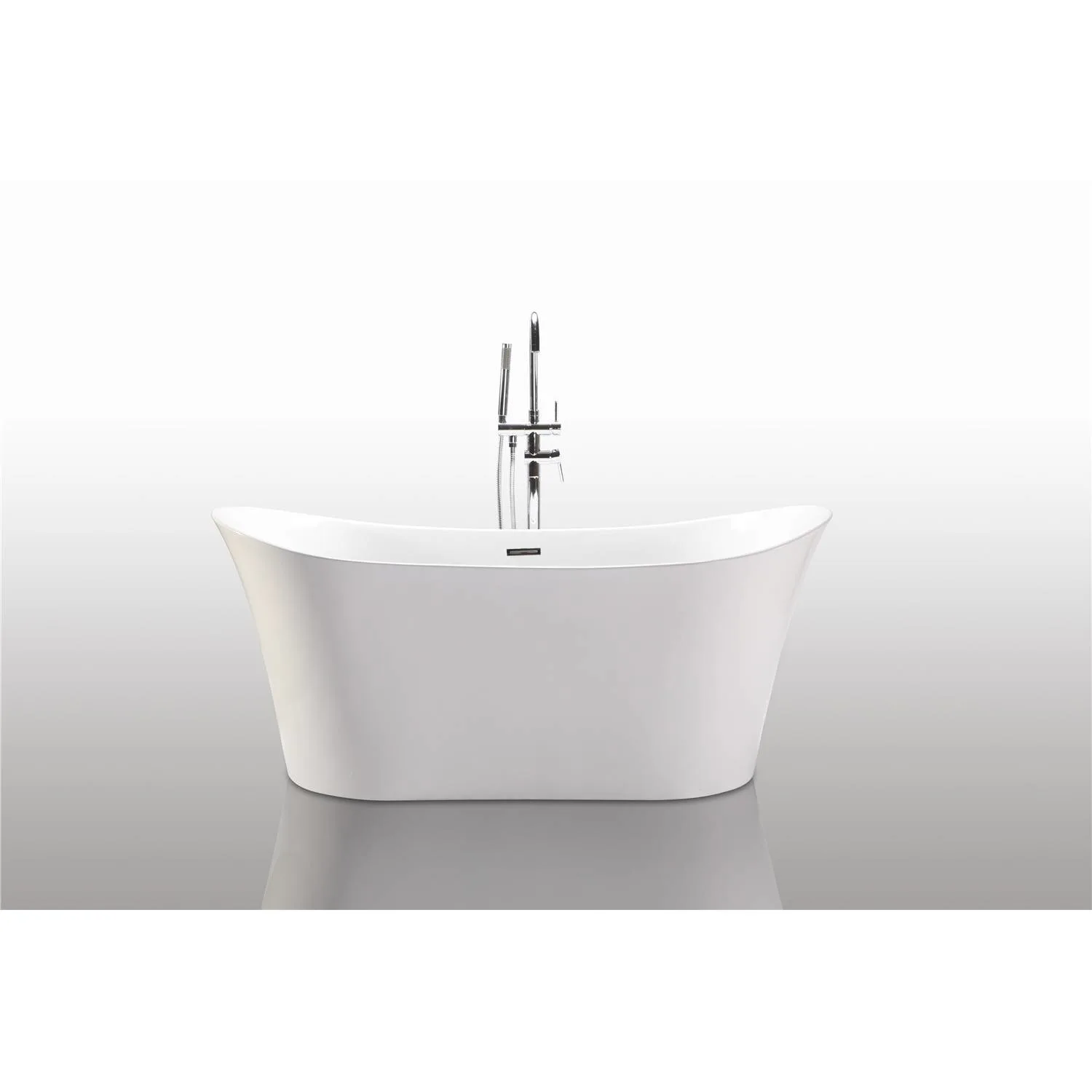 Legion Furniture 67 Inch No Faucet White Double Slipper Acrylic Bathtub - image 7