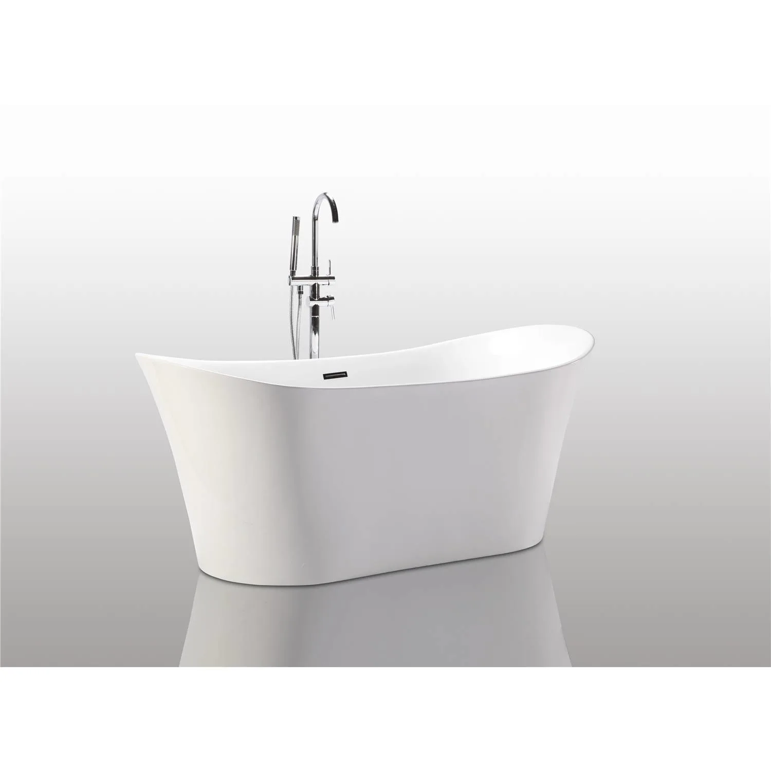 Legion Furniture 67 Inch No Faucet White Double Slipper Acrylic Bathtub - image 8