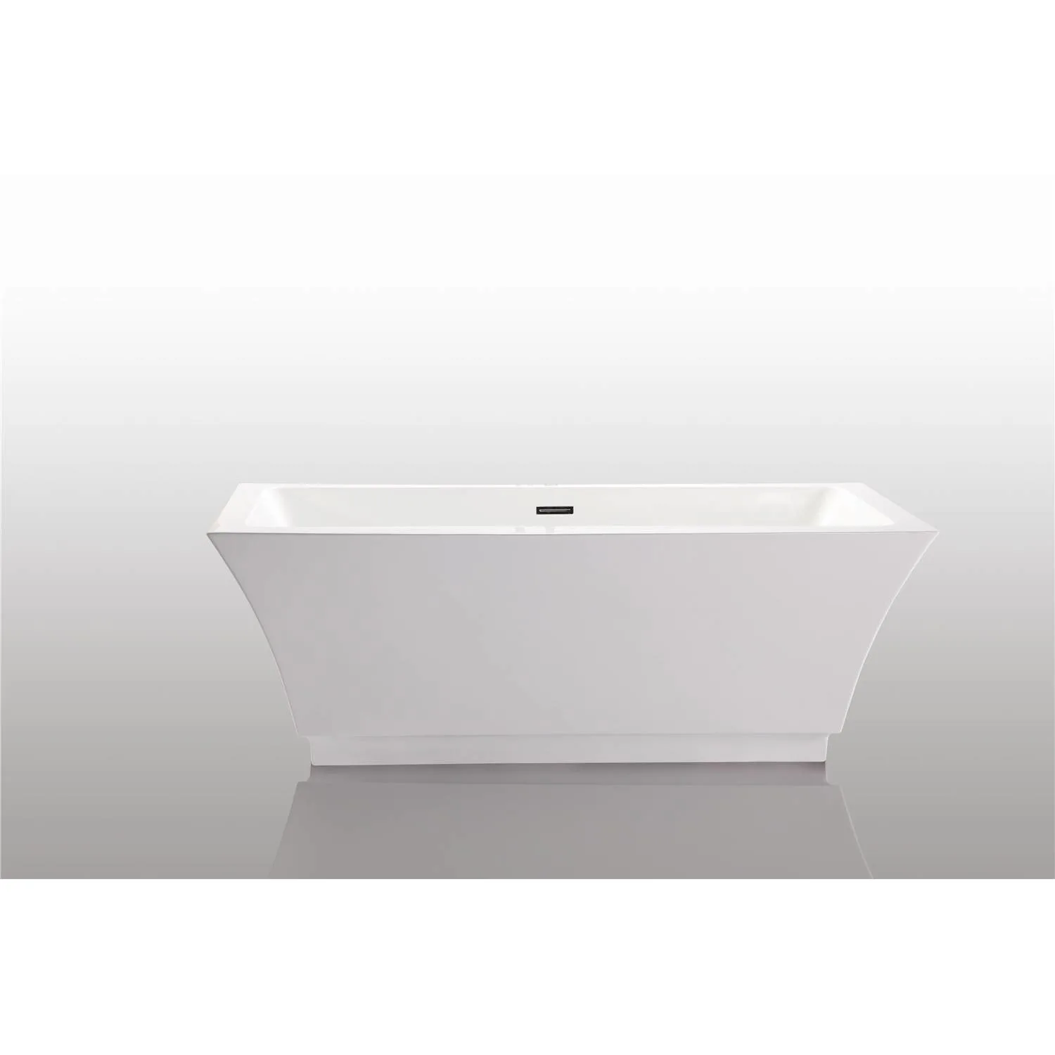 Legion Furniture 67 Inch No Faucet White Rectangular Acrylic Bathtub