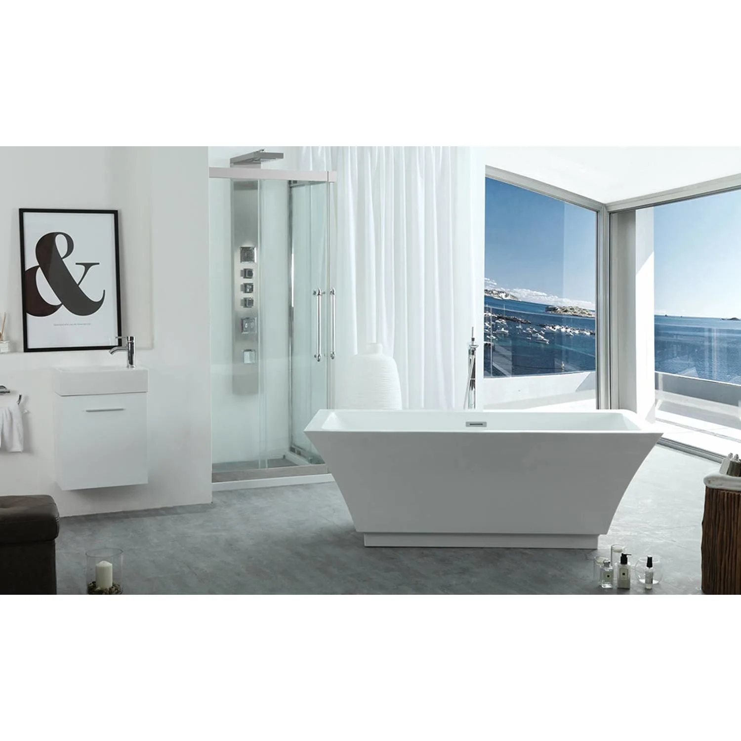 Legion Furniture 67 Inch No Faucet White Rectangular Acrylic Bathtub - image 2