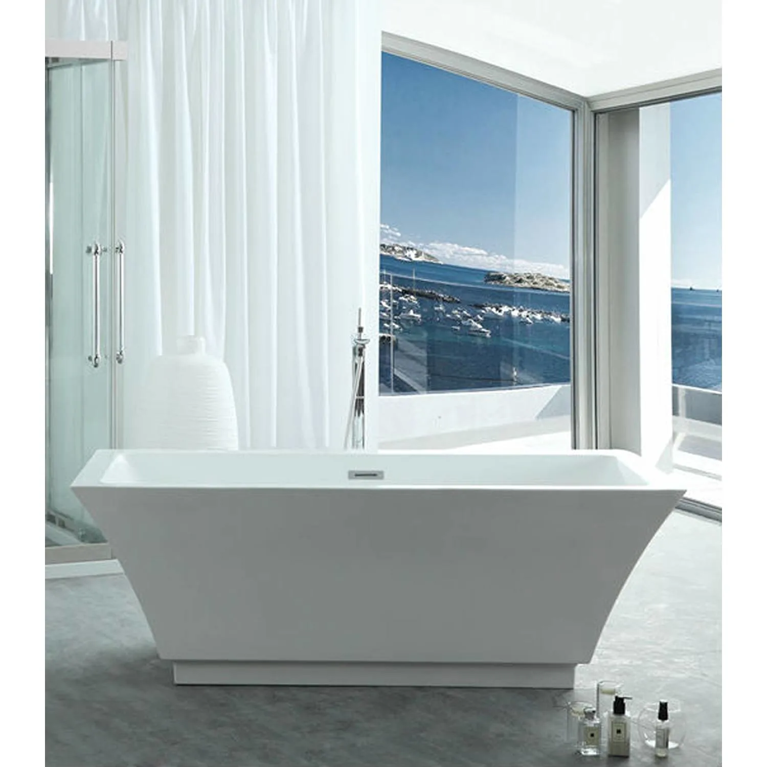 Legion Furniture 67 Inch No Faucet White Rectangular Acrylic Bathtub - image 6