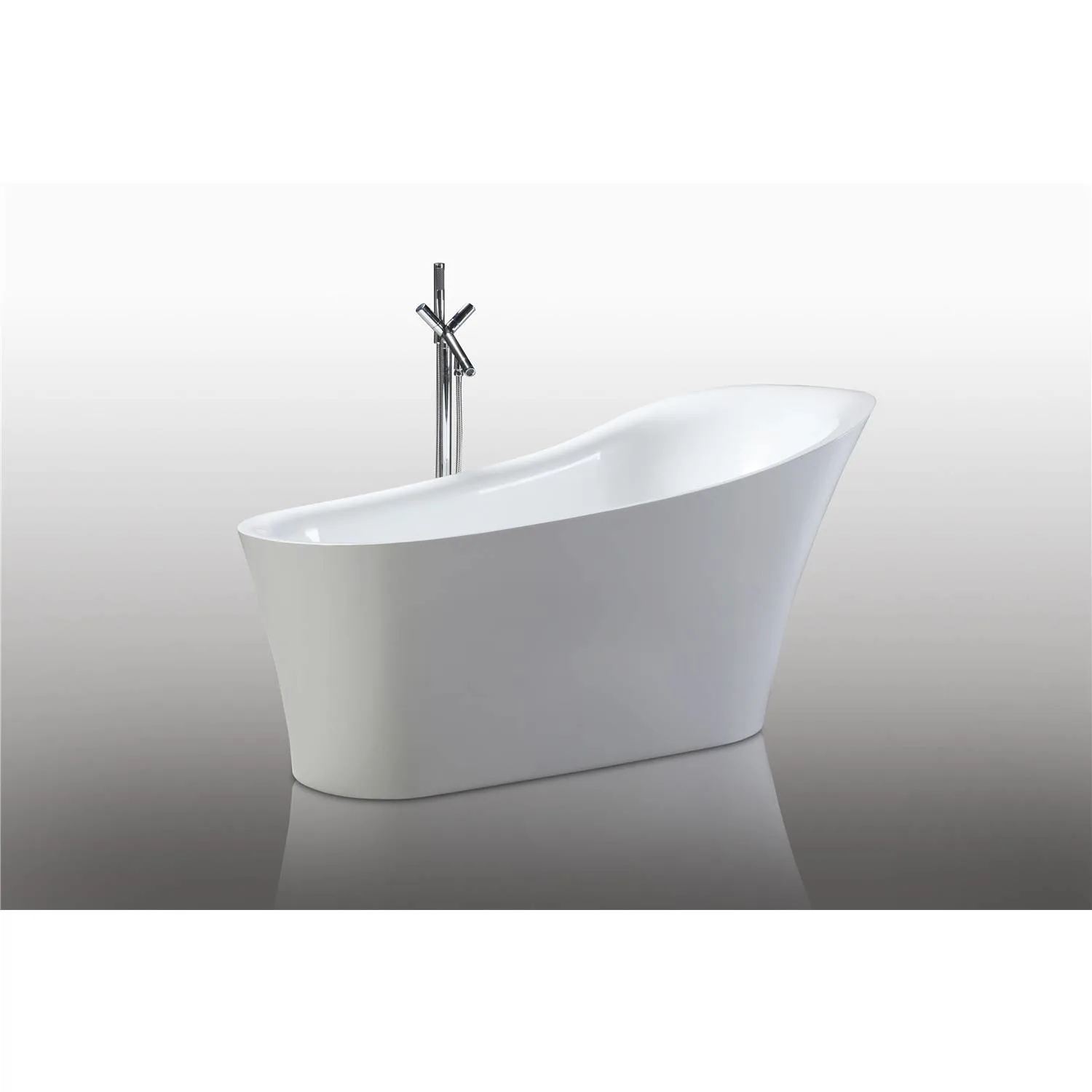 Legion Furniture 67 Inch No Faucet White Soaking Acrylic Bathtub - image 7