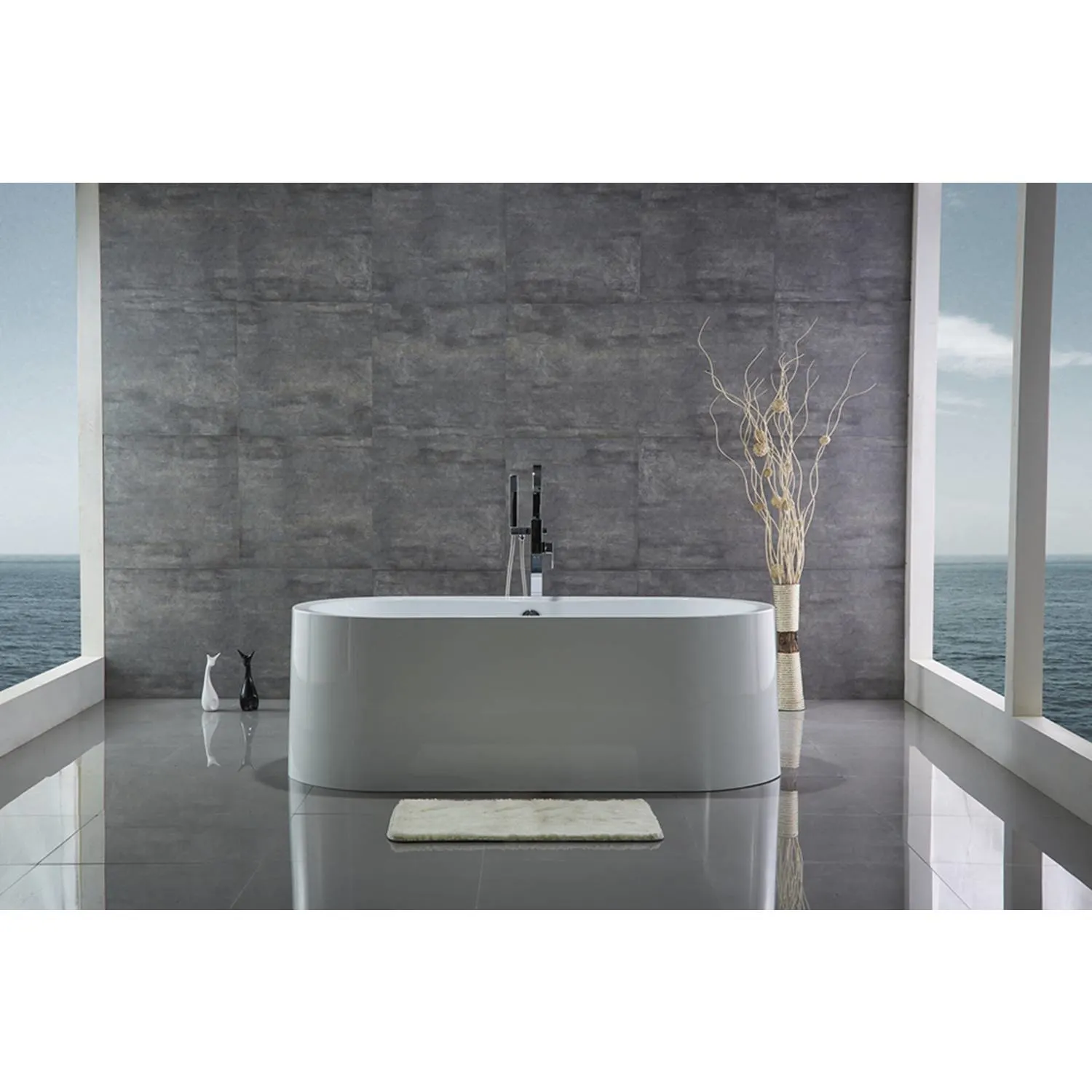 Legion Furniture 66 Inch No Faucet White Soaking Acrylic Bathtub - image 2