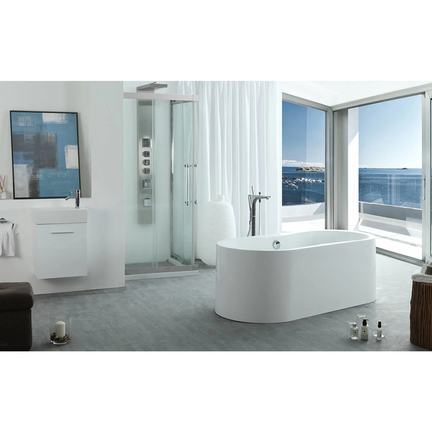 Legion Furniture 66 Inch No Faucet White Soaking Acrylic Bathtub - image 4